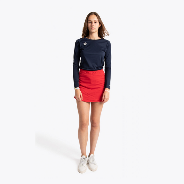 Osaka Women Training Skort #Red | full body shot of model with skort