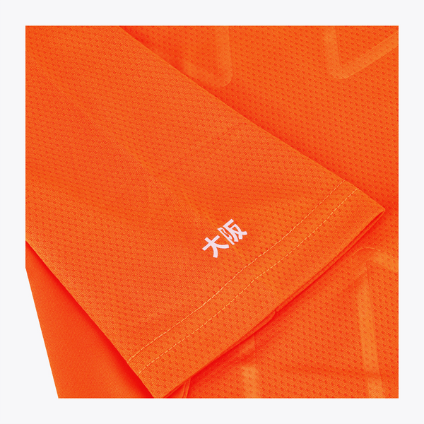 Osaka Women Training Tee red #Orange | Close up of material