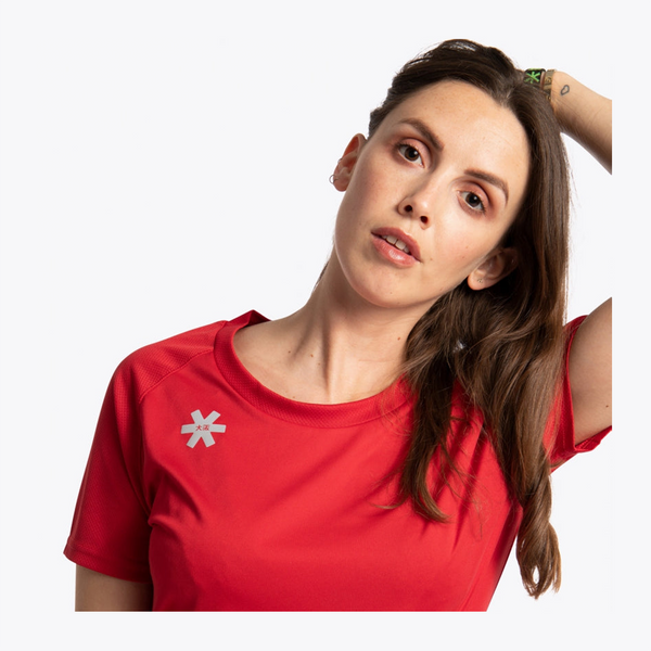 Osaka Women Training Tee red #Red | model close up