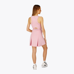 Osaka World Floucy Dress Fondant-Pink | #FondantPink | Back of model