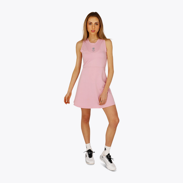 Osaka World Floucy Dress Fondant-Pink | #FondantPink | Front of model