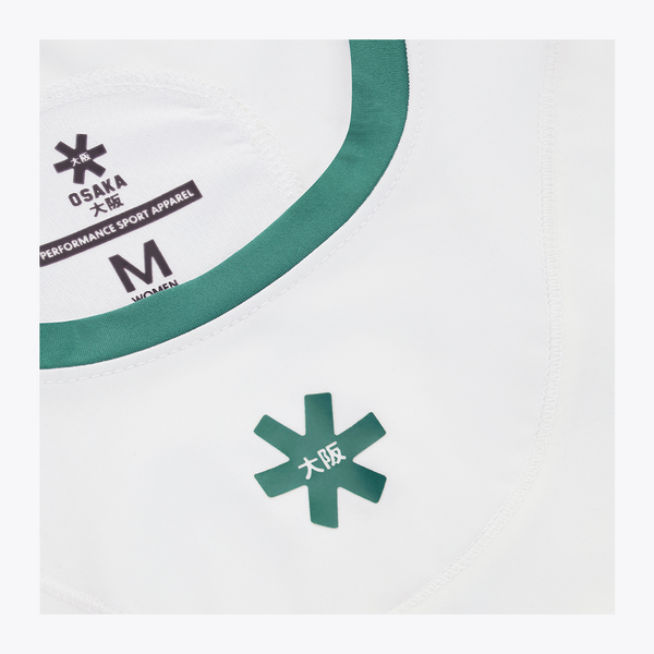 Osaka World Floucy Dress London White | #LondonWhite | Logo close up