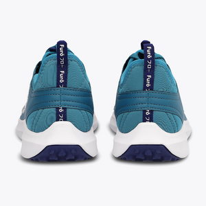 Osaka World Kids Footwear furo play estate blue #TransformativeTeal | Heel of both shoes