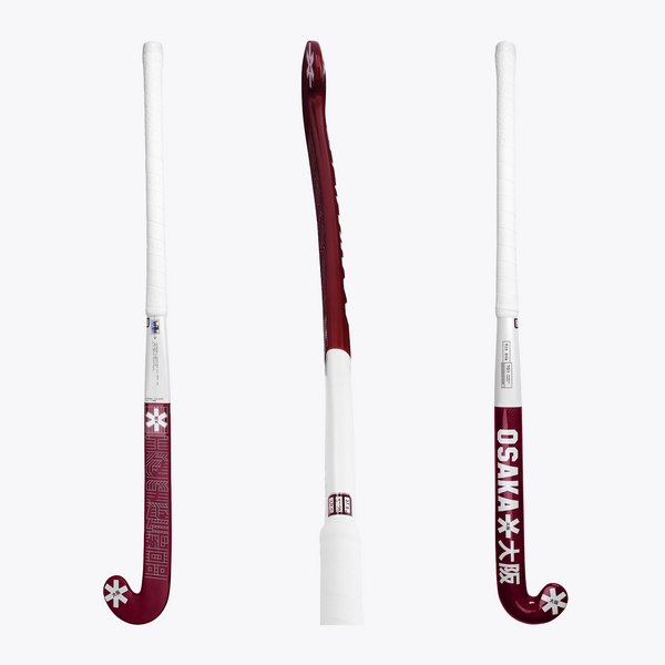 Osaka World Osaka Field Hockey Stick Mid Bow Cherry Lacquer 70  | #CherryLacquer | Bow and side profile image