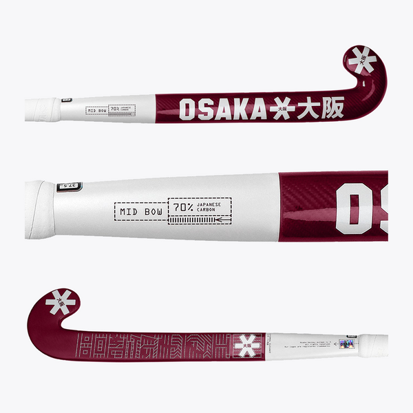 Osaka World Osaka Field Hockey Stick Mid Bow Cherry Lacquer 70  | #CherryLacquer | Side profile image