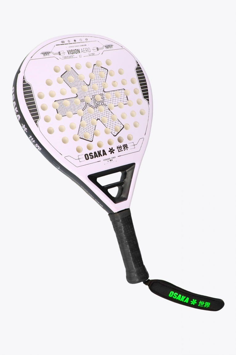 Osaka vision padel racket lila with logo in black. Front view