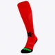 Osaka Field Hockey Socks in red with Osaka logo in green. Front view
