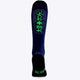 Osaka Field Hockey Socks in navy with Osaka logo in green. Back view