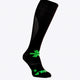 Osaka Field Hockey Socks black with Osaka logo in green. Side view