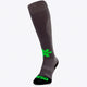 Osaka Field Hockey Socks in grey with Osaka logo in green. Front view
