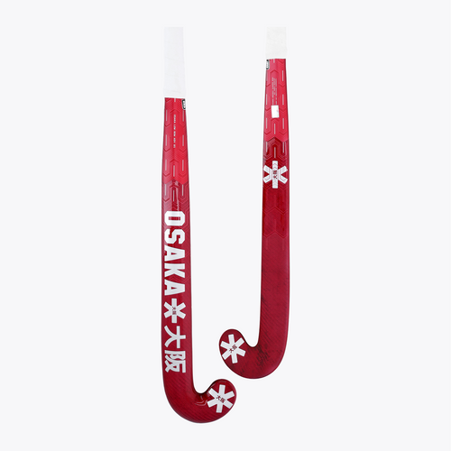 Hot pink field hockey stick with curved blade and white grip at the end #HotPink | Osaka World