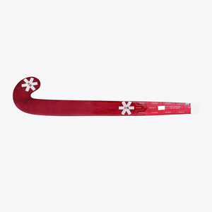 Hot pink field hockey stick with curved blade and printed markings along the shaft #HotPink | Osaka World