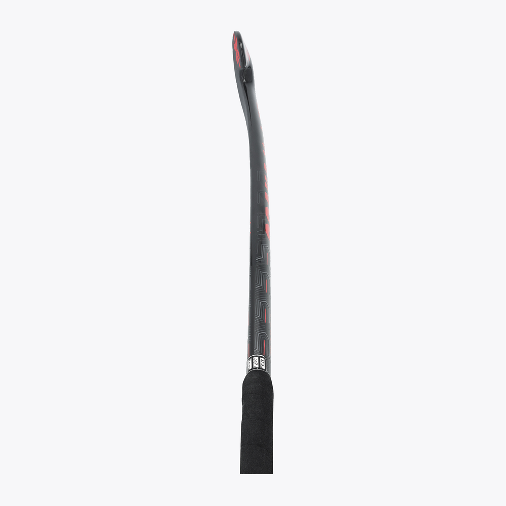 Black field hockey stick with hot pink low-bow head and grip tape #HotPink | Osaka World
