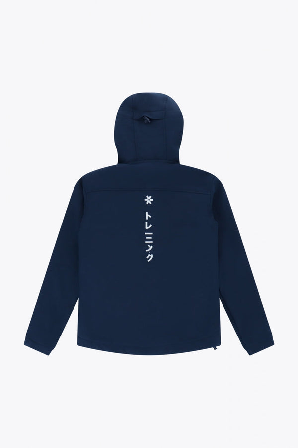 Osaka Kids Softshell Jacket in Navy. Back flatlay view
