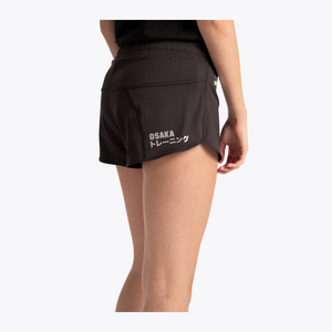 Osaka Women Training Active Short close up of back of product on a model #Black