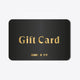 Osaka black gift card with letters and logo in gold.